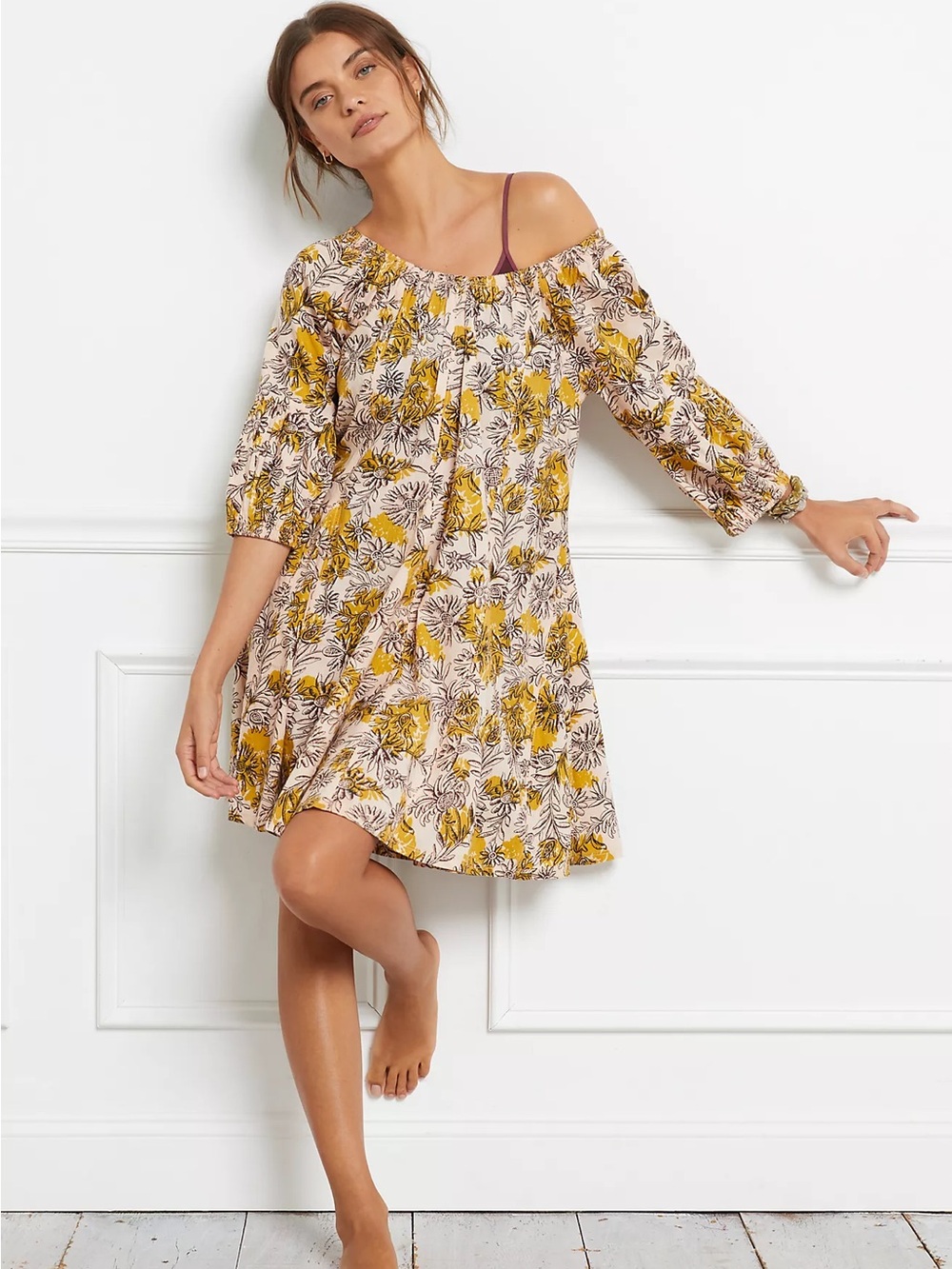 Daily Practice by Anthropologie Mollie Floral Tunic Dress Size Medium